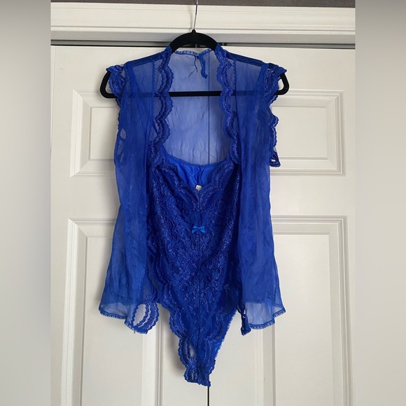 Intimates & Sleepwear | Royal Blue Teddy And Robe Set | Poshmark